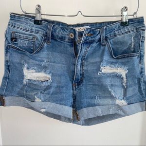 size 13 distressed jean shorts
